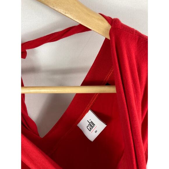 CAbi #3051 Red Top Tunic Tie at Back Neck Size XS - Picture 3 of 4